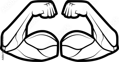 Cuadro en lienzo Strong muscular arms flexing in powerful pose
