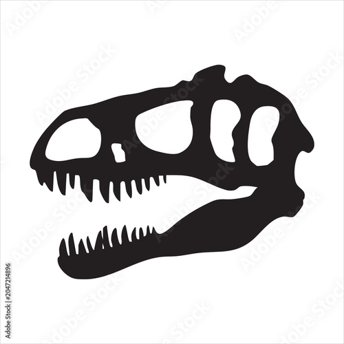 Bild auf Leinwand 373 black Allosaurus skull silhouette
