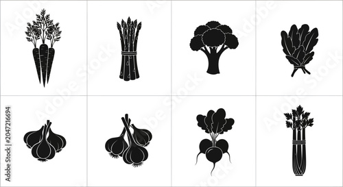 Tableau sur toile Vegetable icons