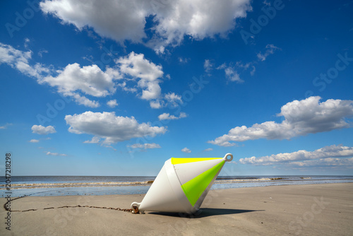 summer day on the long wide beach 