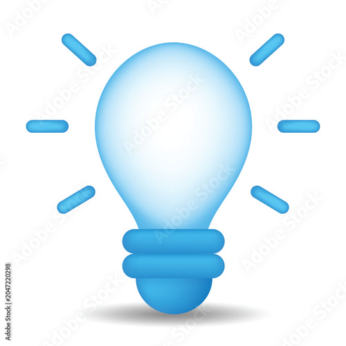 3d light bulb idea vector icon