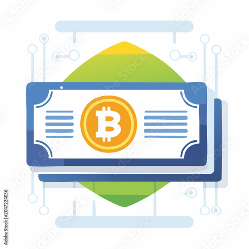 Bitcoin Cryptocurrency Digital Money Illustration
