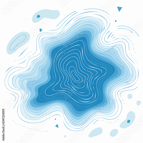 Abstract Topographic Map with Blue Gradient
