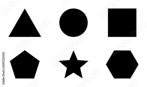 Bild auf Leinwand Geometric Shapes Collection: Basic Forms, Icons, Vector Elements for Design