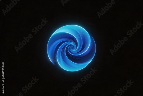 Blue glowing spiral shape