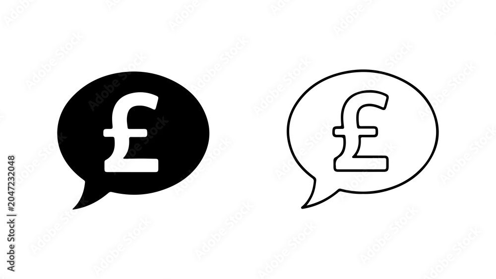 Fotografie British Pound Currency Sign Inside Speech Bubble Icon