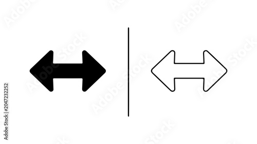 Double Sided Arrow Icon Solid and Outline Style