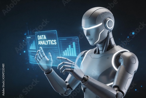 Robot interacting with data analytics interface