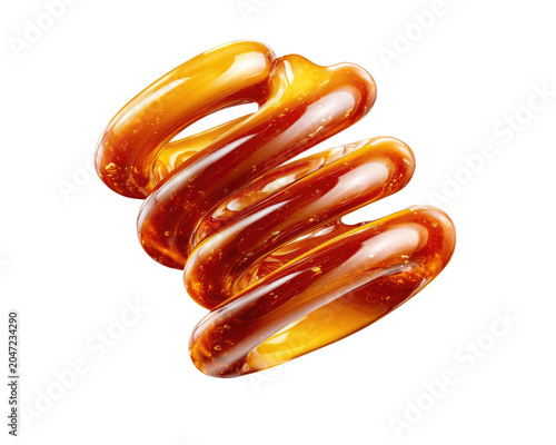 Caramel Swirl Abstract: A viscous, golden-amber swirl of caramel creates a mesmerizing abstract pattern, offering a rich texture and glossy finish, perfect for culinary or design concepts.