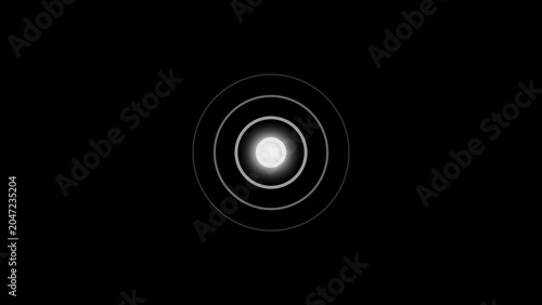 Canvas Print Abstract white circular ripple effect with concentric rings emanating from a cen