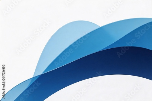 Abstract blue wave shapes on white background