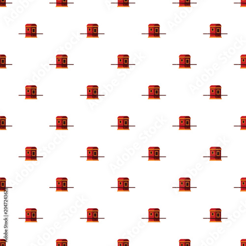 Schilderij op canvas Red palanquin sedan chair repeating in an ancient luxury transportation pattern