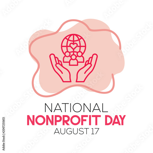 Konstfotografi Celebrate National Nonprofit Day on August 17 with this line art vector featuring cupped hands protecting a global community