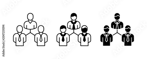 Bild auf Leinwand Organizational Chart Icons, Team Structure, Hierarchy, Business Network, Managem