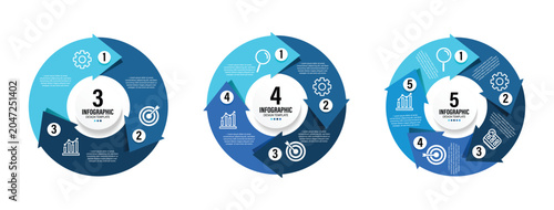 Tableau sur toile Circle arrows infographic set