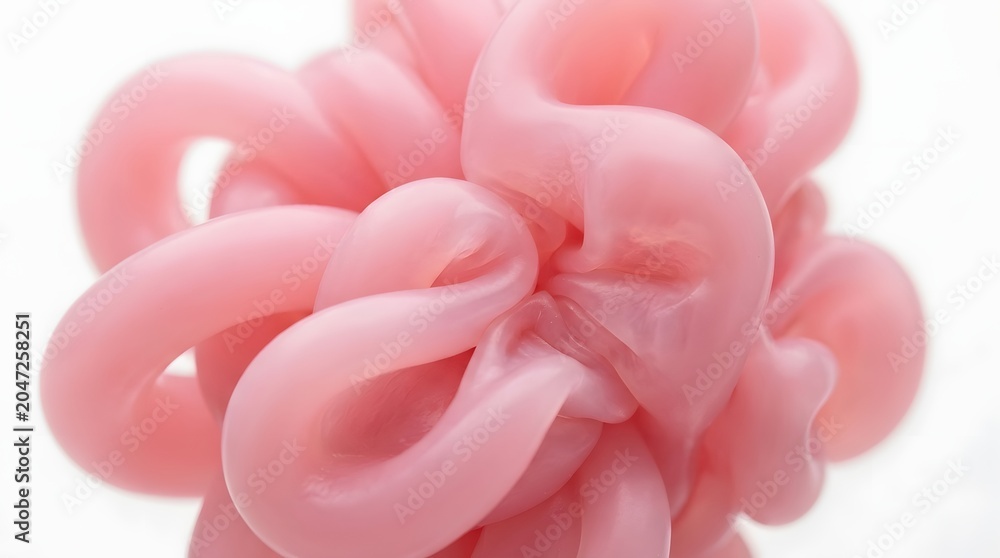 Fototapeta premium A close-up view of a pink rubber band bundle on a white background