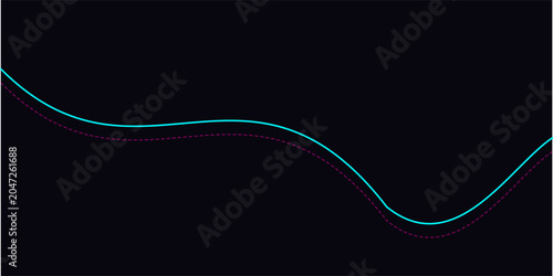 Photos Abstract flowing lines in neon colors on dark background, modern design