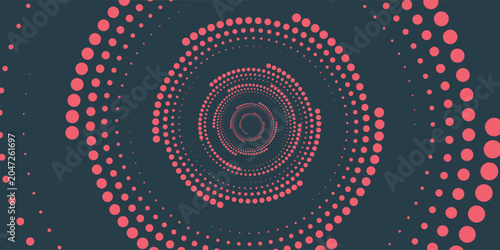 Photos Circular Halftone Pattern Concentric Circles Frame Vector Red Black Colour Abstract Background