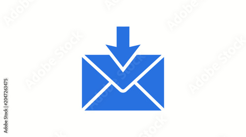 Blue Envelope with Down Arrow.
