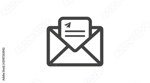Fotografie Envelope with paper and arrow icon.