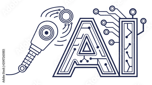 Artificial intelligence digital circuit technology concept with intelligence