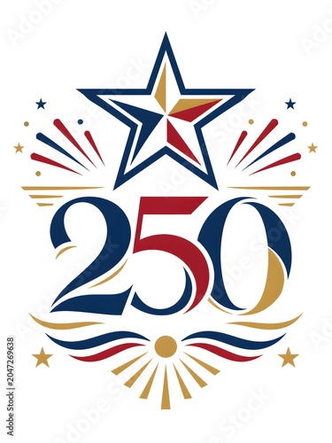 250th Anniversary Design with Monumental Patriotic Star