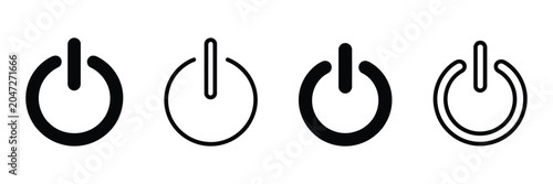 Bild auf Leinwand Power Icon Collection with Electric Power Switch Control and Energy Symbols for