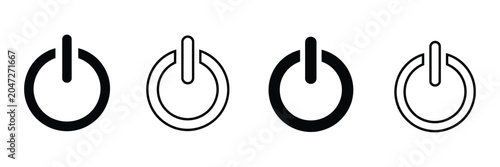 Bild auf Leinwand Power Icon Set Featuring Power Switch and Electric Power Symbols for Technology