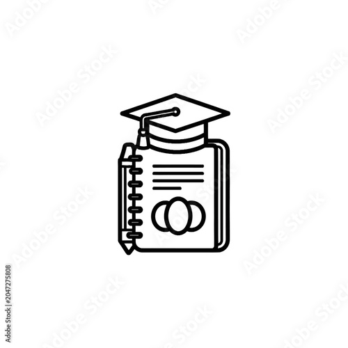 Graduation cap on education book.
