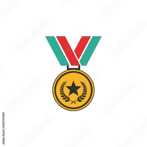 Golden Medal with Star and Ribbon.