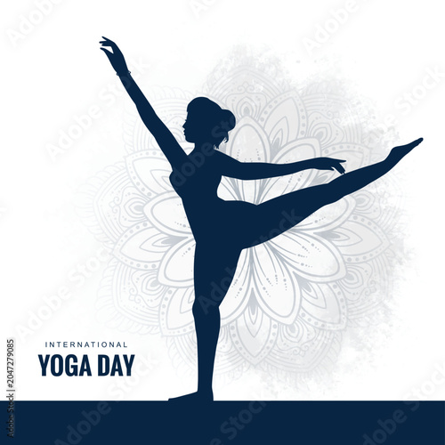 Happy international yoga day card design
