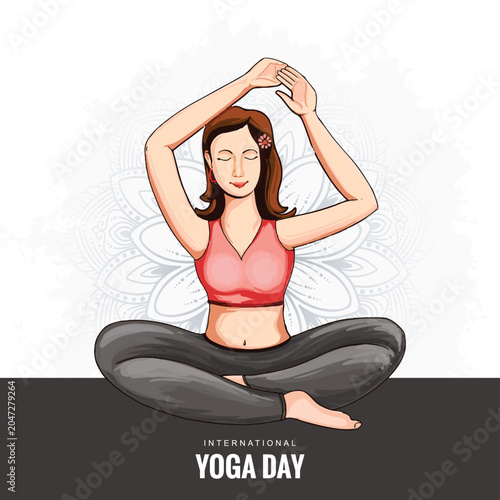 Happy international yoga day beautiful card design