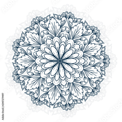 Decorative artistick mandala on white background