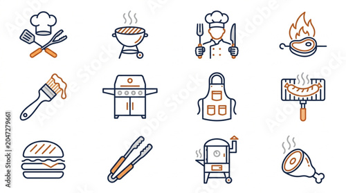 Collection of BBQ and Grilling Icons