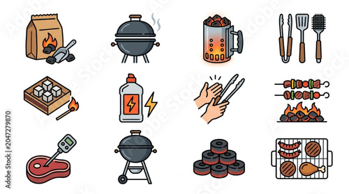 Grilling and Barbecue Icons Set