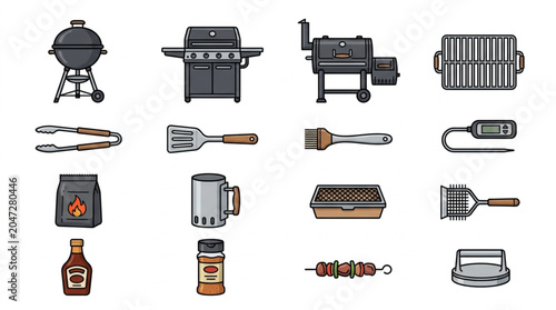 Barbecue and Grilling Accessories Illustration