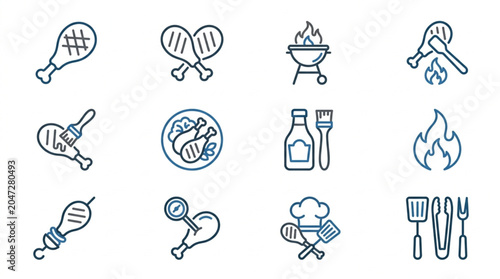 BBQ and Grilling Icons Set