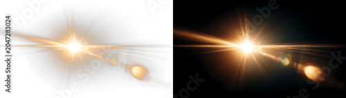 Radiant golden illumination with sparkling light effect PNG