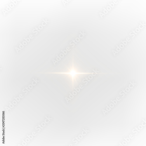 Golden sparkle flash with luminous optical rays PNG