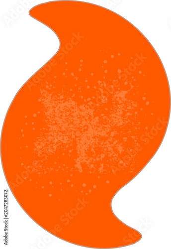 Curved Crescent Abstract Geometric Y2K Sticker Shape. Y2K Badge Figure Isolated Element.
