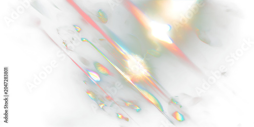 Realistic prism overlay with neon rainbow refraction PNG