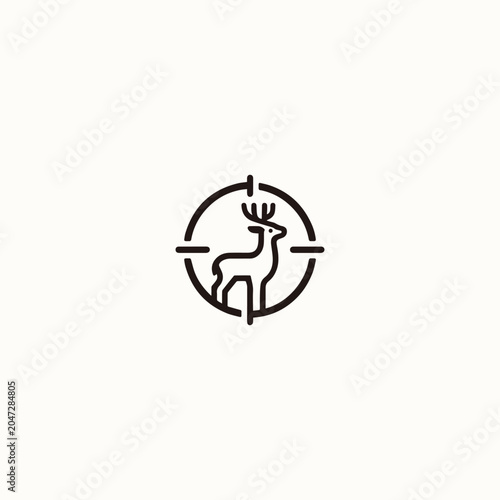 Deer target logo vector icon illustration