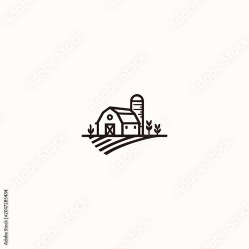Barn farm logo vector icon illustration