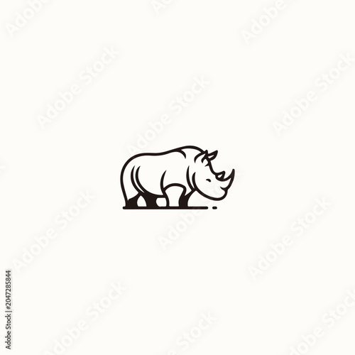 Rhino logo vector icon illustration