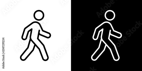 Fotografía Walking person vector icon for pedestrian signs, fitness tracking, human activit
