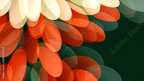 Elongated Oval Petal Terracotta Teal Abstract Floral Background