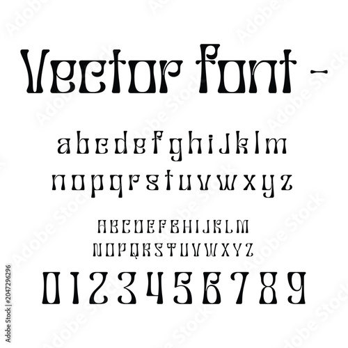 Vintage Art Nouveau Style Vector Font Typography Collection