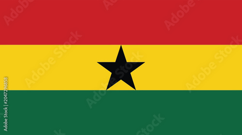 National flag of ghana with iconic black star national ghanaian government