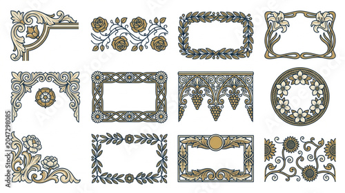 Vintage Ornate Frame and Border Design Patterns