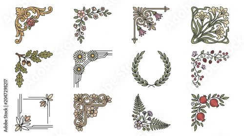 Vintage Floral and Ornamental Border Designs